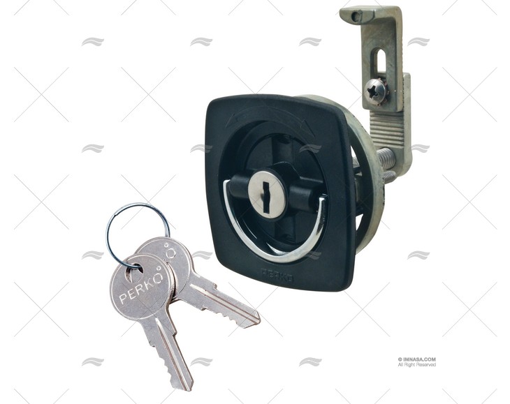 BLACK FLUSH LOCK W/KEY BULK PERKO