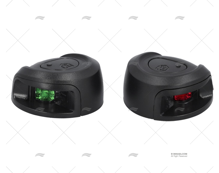 NAV LIGHT ROUND RED/GREEN PAIR BLACK H 1