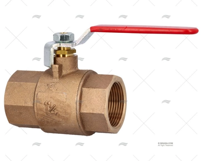 BRONCE BALL VALVE FULL FLOW  1 1/4" GUIDI