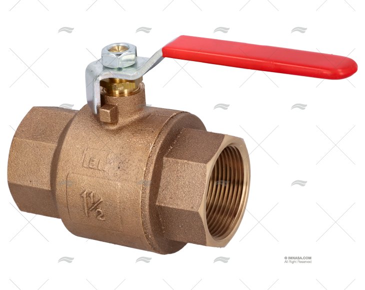 BRONCE BALL VALVE FULL FLOW  1 1/2" GUIDI