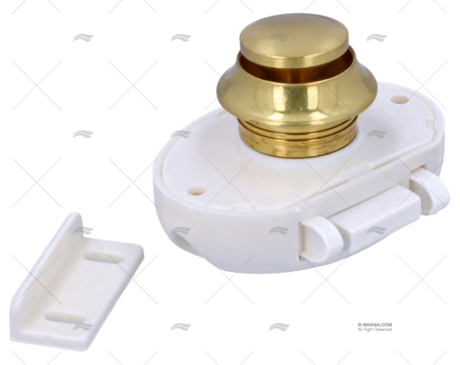 PUSH KNOB LOCK POLISHED BRASS 23x13mm FORESTI SUARDI