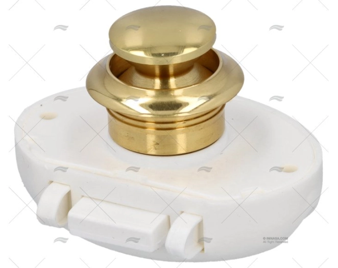 PUSH KNOB LOCK POLISHED BRASS 23x16mm