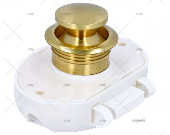 PUSH KNOB LOCK POLISHED BRASS 23x19mm