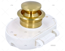 PUSH KNOB LOCK POLISHED BRASS 23x19mm