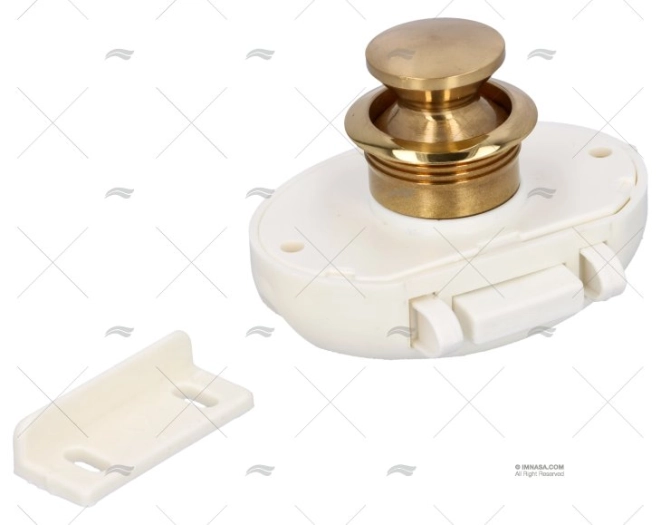 PUSH KNOB LOCK POLISHED BRASS 23x23mm FORESTI SUARDI