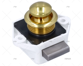 PUSH KNOB LOCK POLISHED BRASS 16x16mm