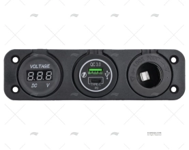 DUAL USB TYPE A/C W/ VOLTMETER &POWER SO