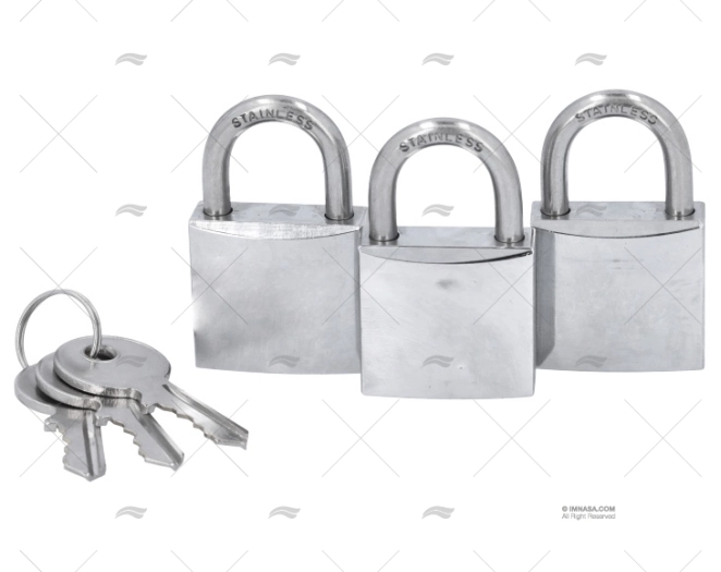 PADLOCK S.S. 30 + 15mm PACK OF 3