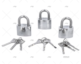 JEU DE 3 CADENAS ANSE INOX 40MM