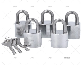 JEU DE 5 CADENAS ANSE INOX 30MM