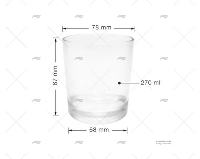 VASO AGUA 270ml 4pcs