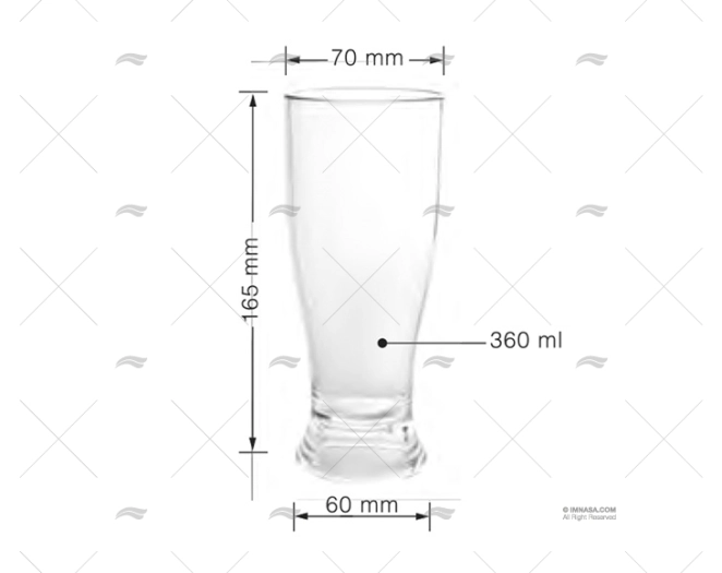 BIER GLASS 360ml 4pcS