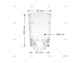 VASO AGUA 360ml 4pcs