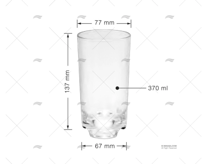 VASO AGUA 370ml 4pcs