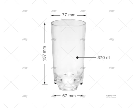 VASO AGUA 370ml 4pcs