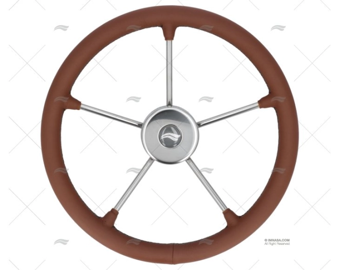 WHEEL 400mm LEATH. BROWN W/BLACK SEWING IMNASA