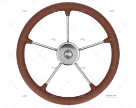 WHEEL 400mm LEATH. BROWN W/BLACK SEWING IMNASA