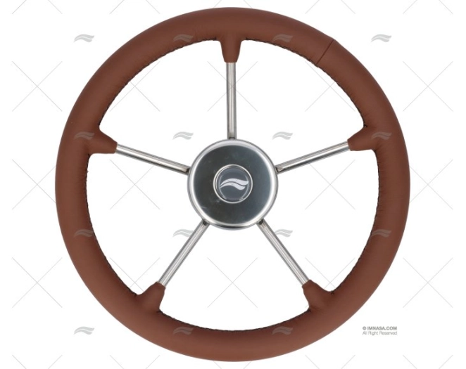 WHEEL 350mm LEATH. BROWN W/BLACK SEWING IMNASA