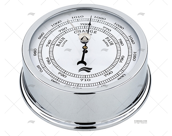 BAROMETER CHROME BRASS DIAL 95mm IMN IMNASA