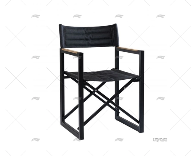 SQUARE ALUMINIUM DIRECTOR CHAIR BLACK ARC MARINE