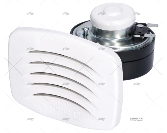 ELECTRIC HORN 12V WHITE 110x89mm