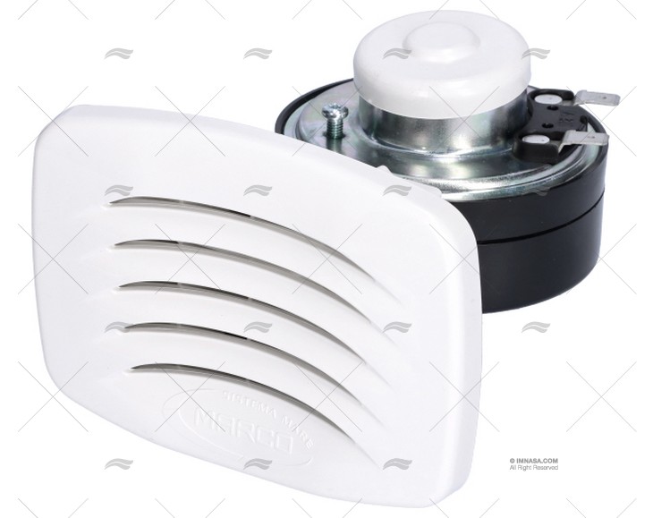 ELECTRIC HORN 12V WHITE 110x89mm MARCO