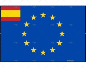 BANDERA EURO-ESPAÑOLA  30x 20cm