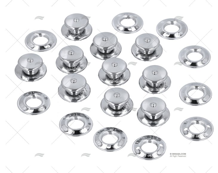 CHORME-PLATED FEMALE FASTENER 10 UNIT LOXX