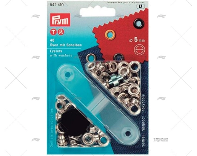 EYELETS NICKEL PLATED 5.5mm 50 UNITS PRYM