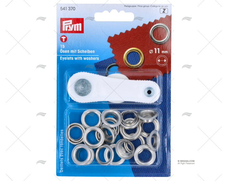 EYELETS NICKEL PLATED 11mm 15 UNITS PRYM