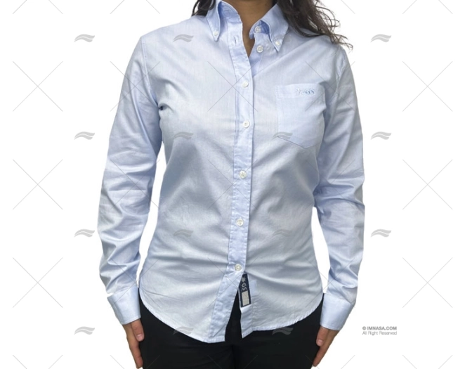 CHEMISE BLEU À MANCHES LONGUES FEMME T-M