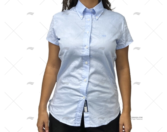 CAMISA M/C M AZUL S   MUJER