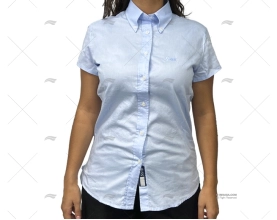 CAMISA M/C M AZUL S   MUJER