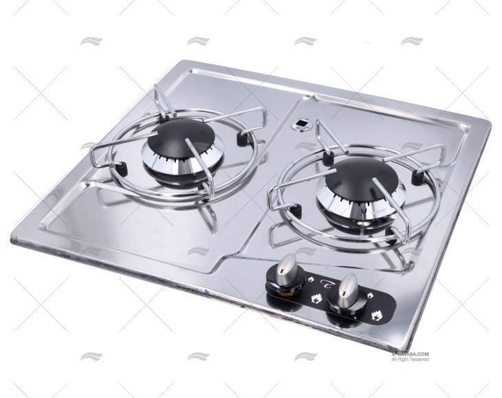 GAS COOKTOP S.S. 2 BURNERS CAN