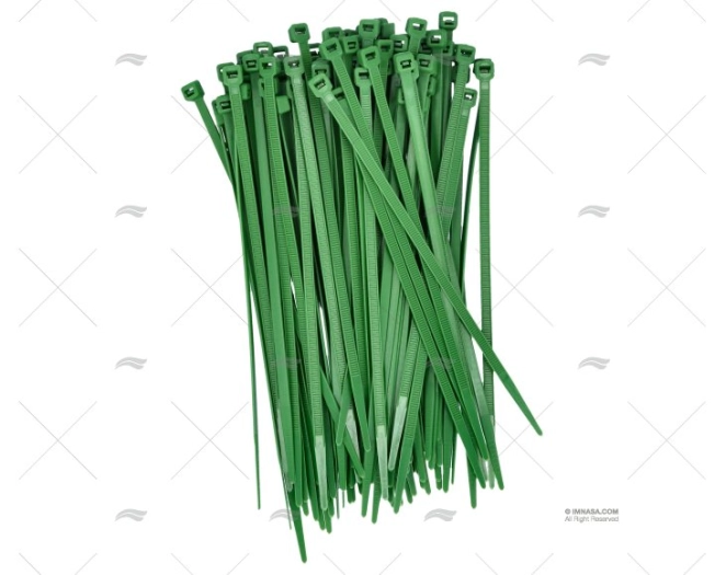 NYLON CABLE-TIE 4,8x200 GREEN 100 UNITS