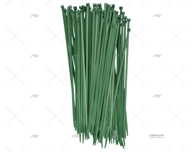 BRIDA NYLON 4,8x290 VERDE 100 UNIDADES