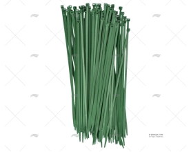 BRIDA NYLON 4,8x290 VERDE 100 UNIDADES NORMA