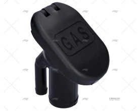 TAPON GAS 38mm PVC NEGRO INCLINADO 35ºA PERKO