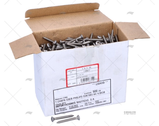 BOLT DIN7983 A4 4,8x38 (500)