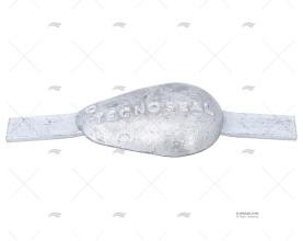 ANODE ZINC POISSON OVAL AVEC PLATINE 1Kg TECNOSEAL