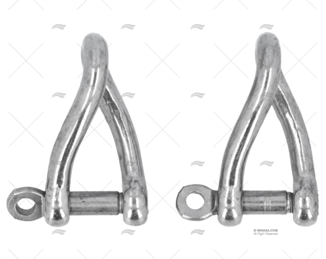 SHACKLE TWISTED 'D' 6mm S.S. (2u)